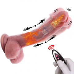 HOWOSEX Telescopic Rotation Vibrator Realistic dildo Sex Toys vibrator With Suction Cup Heating Penis Remote Control Vibrator for Women