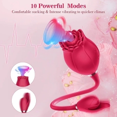 HOWOSEX Rose G-spot Vibrator 10 Speed Clitoral Sucking Stimulation Dildo Masturbation Nipple Suction Female Oral Clit Sex Toys for Women