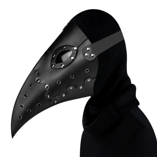 Plague Doctor Face Guard PU Leather Halloween Headgear Medieval Costume Accessories