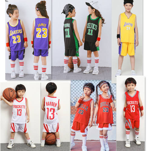 Famous Basketball Stars Sport Outfit For Kids Basketball Team Jersey PQBT789