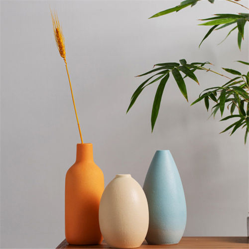 3 Colors/set Ceramic Vase Home Ornaments Handmade Decoration PQ20787