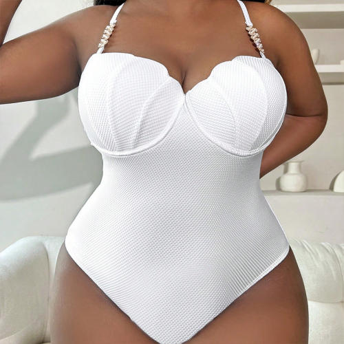 Shell One-Piece Swimsuit For Woman Plus Size Swimwear Retro Beachwear PQ23112