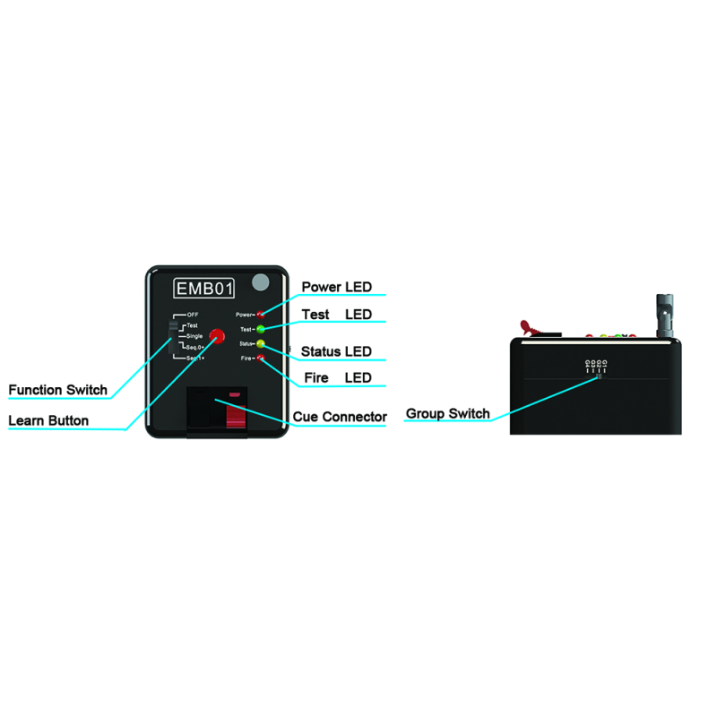 8 Cue Fireworks Firing System EMB01-08R