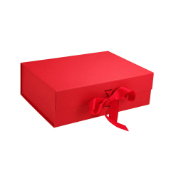 Wholesale A5 Shallow Red Magnetic Gift Box WIith Ribbon