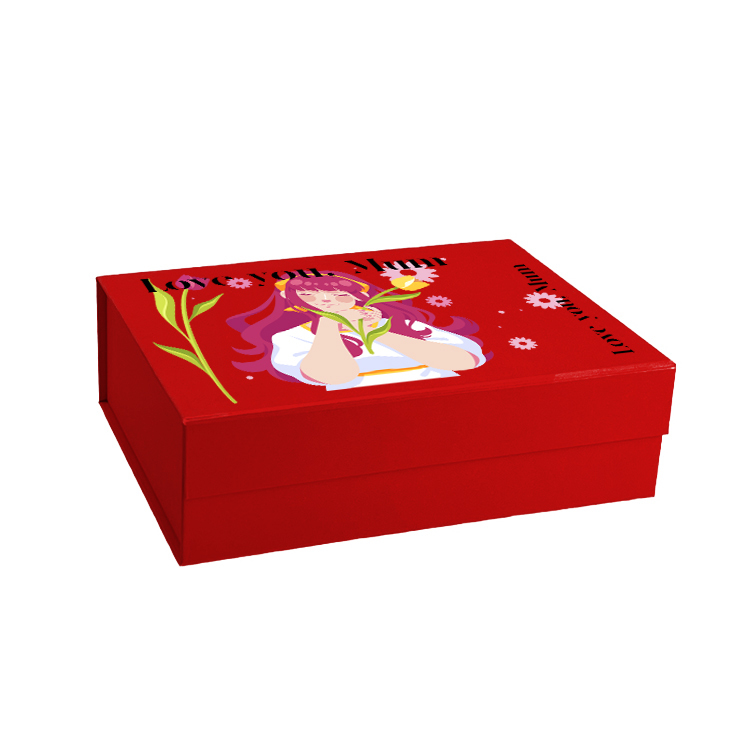 Mother's Day Christmas Wholesale A4 Deep Red Magnetic Gift Box