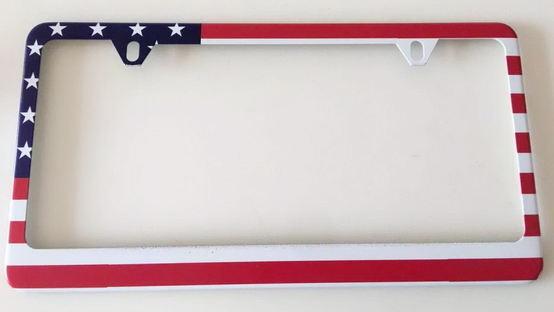 American Flag License Plate Frames, Stainless Steel  License Plate Holder