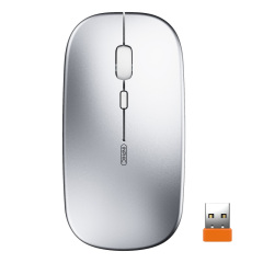 INPHIC PM1 Wireless Mouse,Rechargeale & Noiseless, Inphic Ultra Slim USB 2.4G PC Computer Laptop Cordless Mice with USB Nano Receiver, 1600 DPI Travel Mouse for Office Windows Mac Linux Macbook, Silver