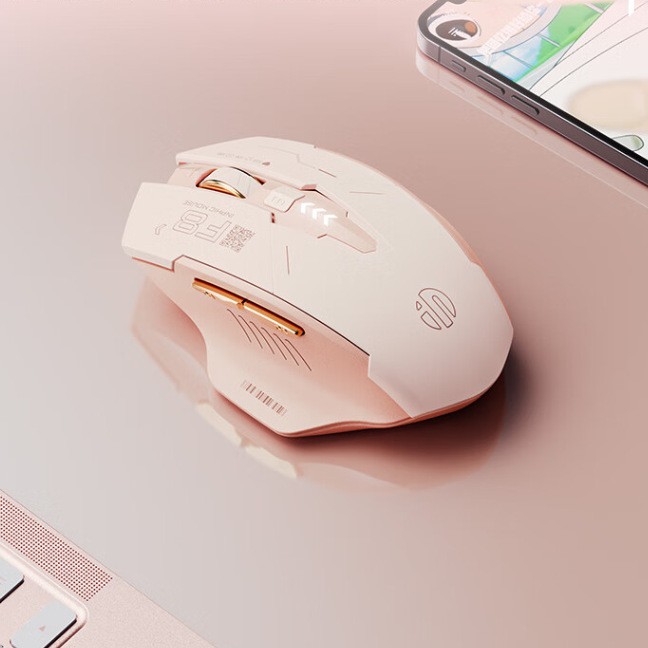 INPHIC Wireless Mouse Pink, 2.4G USB Rechargeable Wireless Mice Silent Click, Cute Portable Ergonomic Computer Cordless Mouse for Laptop Mac MacBook