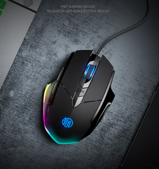 INPHIC Gaming Mouse, High Performance Wired Mouse 7200 DPI, 6 Programmable Buttons, On-Board Memory, Mouse Backlit for Office or Gamer