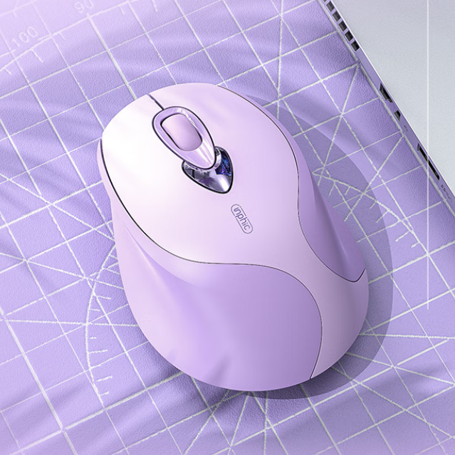 INPHIC Bluetooth Mouse, Rechargeable Ergonomic Silent Mice with Bluetooth 5.1/3.0 Connection, Wireless for Laptop Computer Mac MacBook, Purple
