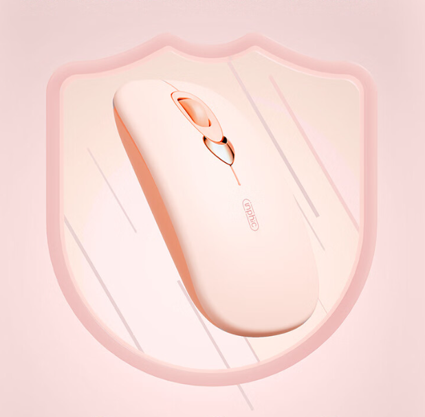 INPHIC Q8 Bluetooth Mouse, Rechargeable Ergonomic Silent Mice with Bluetooth 5.1/3.0 Connection, Wireless for Laptop Computer Mac MacBook, Millk Tea Pink