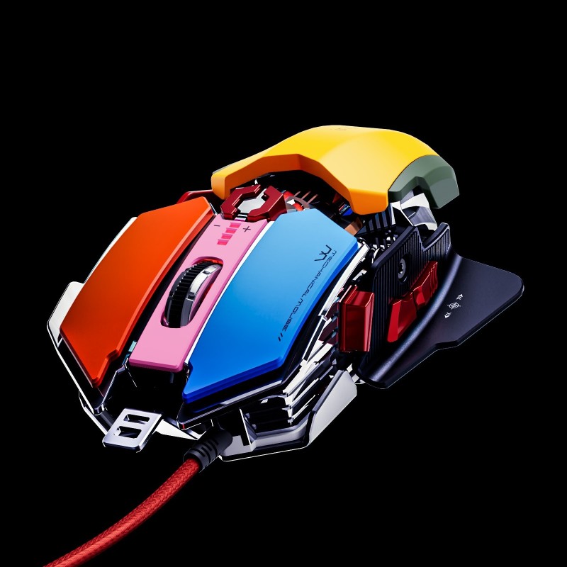 INPHIC PG6 Mechanical Gaming Mouse, High Performance Wired Mouse 12800 DPI, 9 Programmable Buttons, On-Board Memory, Metal Mouse Backlit for Office or FPS Gamer