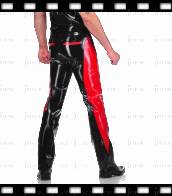 Latex Trousers Male's Pants Outside Match Colors Overalls Customized 0.4mm
