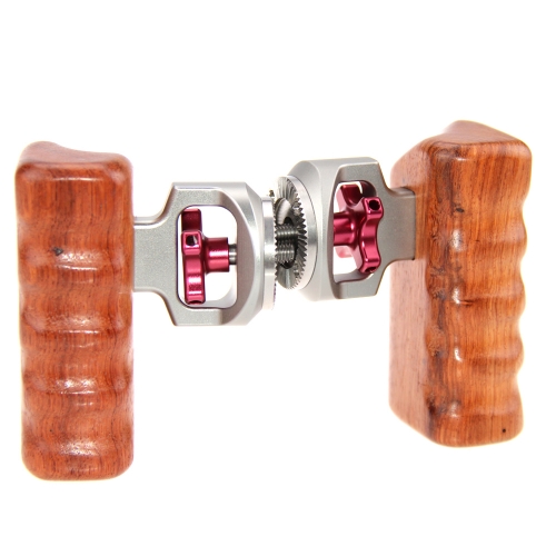 CAMVATE Wooden Handgrip With M6 Rosette Mount (right & left hand)-Titanium