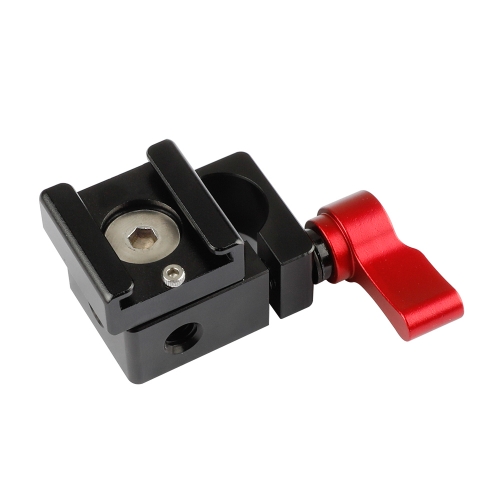 CAMVATE Cold Shoe Rod Clamp Adapter for 15mm DSLR Rig Video Light