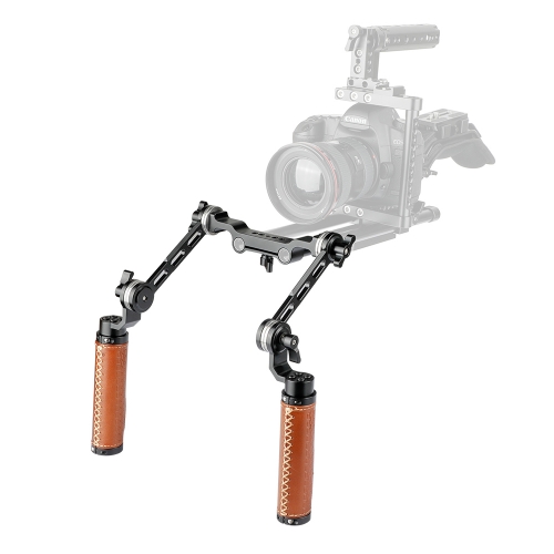 CAMVATE ARRI Rosette Dual Handgrip With Adjustable Extension Arm For DV Camcorder Handheld Shoulder Rig