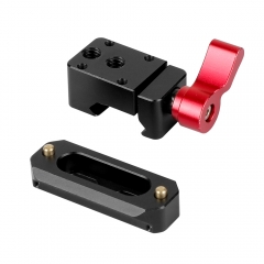 CAMVATE Swat Rail Clamp(Red Wingnut) & safety rail（5cm）