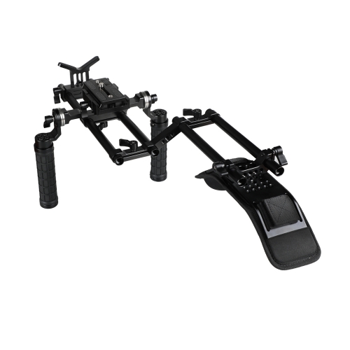 CAMVATE Handheld Shoulder Mount Rig With Manfrotto QR Plate & Rubber Handgrip For HDSLR Camera / DV Camcorder