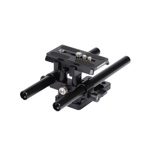 CAMVATE Quick Release Manfrotto Baseplate (Horizontally Mounted) & 15mm LWS Dual Rod Supporting System