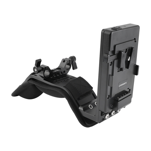 CAMVATE Padded Shoulder Mount With Frontward V Lock Mount Power Distributor Adapter & 15mm Railblock