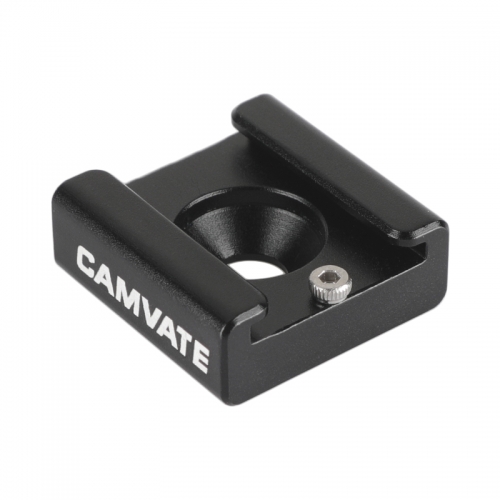 CAMVATE 1/4" Hot Cold Shoe Mount fr Flash Light DSLR Rig Blackmagic Cinema Camera Cage