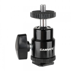 CAMVATE 1/4 Hot Shoe Mount Mini Ball Head Flash Bracket Holder Screw fr Camera Tripod