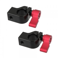 CAMVATE 15mm Rod Clamp (Red, 2-Piece)