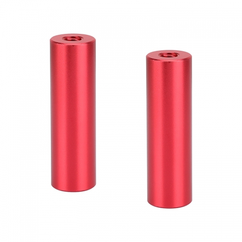 CAMVATE 2" 15mm Micro Rod Aluminum Made (Red) With Double-ended 1/4"-20 Female Threads (2 Pieces)