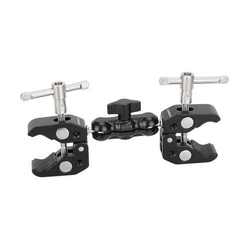 CAMVATE  Two Super Clamps with Double Ball Head Mount