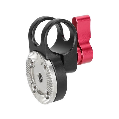 CAMVATE 19mm Rod Clamp with ARRI-Style Rosette (Red Locking Knob)