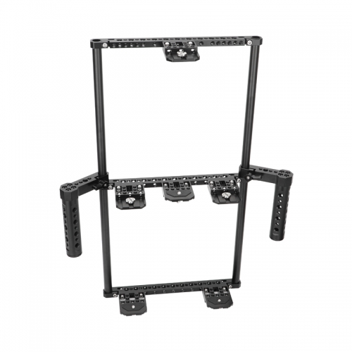 CAMVATE Director's Monitor Cage with Triple Monitor Mount&Dual Cheese Plate-Style Handgrips