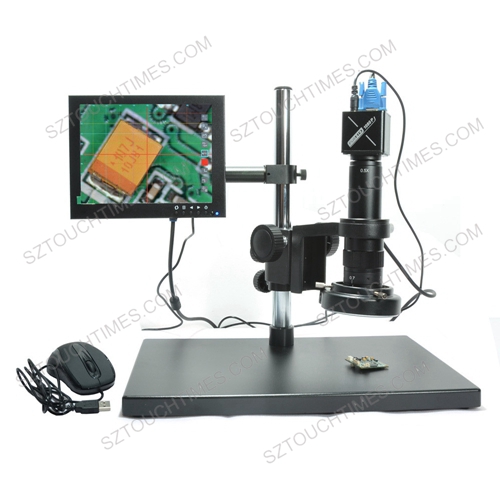 10X Digital Zoom Industrial microscope support USB & VGA HD Output with 8inch display