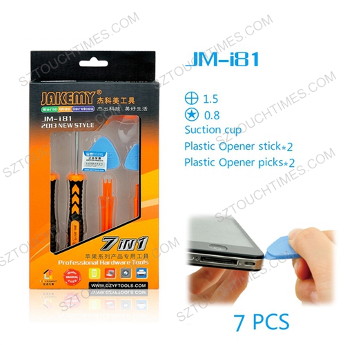 JAKEMY JM-i81 7 in 1 Repair Tools Kit Spudger Pry Opening Tool Screwdriver Set for iPhone Cell Phone Hand Tools Set