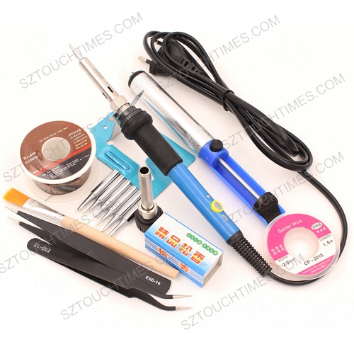 110V 220V 60W Adjustable Temperature Electrical Soldering Iron Solder Station With 6pcs Iron Tip SMD Welding Repair Tool Kit