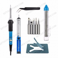 110V 220V 60W Adjustable Temperature Electric Soldering Iron Mini Pen Handle Repair Tool Set With 5pc Iron Tip Solder Wire Stand