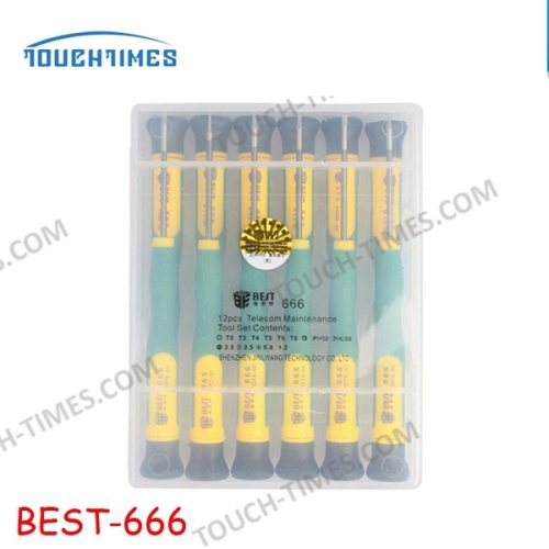 BEST 666 12pcs telecom maintenance tool set contents