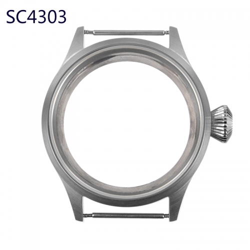 43mm SS watch Case Sapphire Glass Fit ETA 6497/6498 movement