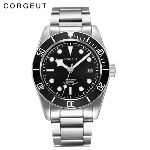 41MM Corgeut Watch Black Bezel Sapphire Glass Japan MIYOTA Automatic Movement men Watch