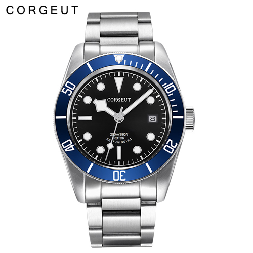 41MM Corgeut Blue Bezel Sapphire glass Japan MIYOTA Automatic Movement Men Watch