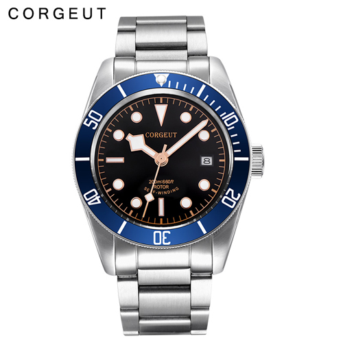 41MM Corgeut Blue Bezel Gold Number Sapphire Glass Japan MIYOTA Automatic Movement men Watch