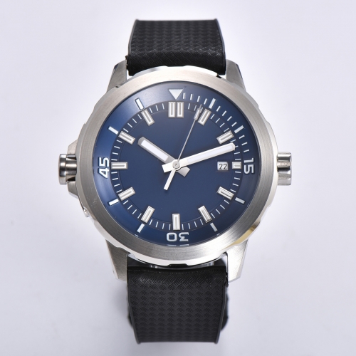 45mm sterile blue dial SS case Rotate Luminous date rubber Automatic mens watch