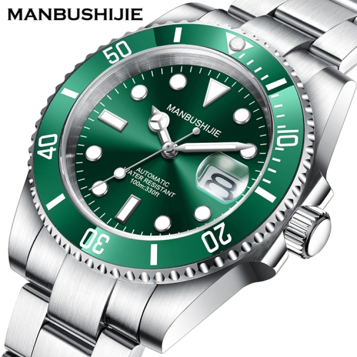 40mm MANBUSHIJIE green Dial sub Sapphire glass Automatic Luxury Mens Watch