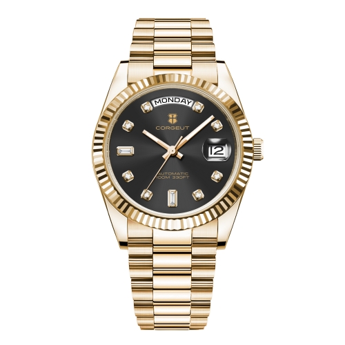 Corgeut brand Luxury Men Automatic Mechanical gem dial datejusts tianjin1644 movement Watch