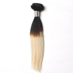 12-26 Inch #1b/60 Ombre Straight Remy Hair Weave 100g/bundle