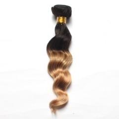 12-26 Inch #1b/27 Ombre Loose Wave Remy Hair Weave