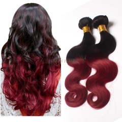 12-26 Inch #1b/99j Ombre Body Wave Remy Hair Weave 100g/bundle