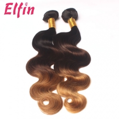 12-26 Inch Three Tone Ombre #1b/#4/#27 Body Wave Brazilian Human Hair Extension Remy Hair Weave