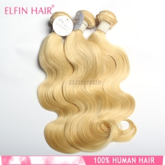 【14A 3PCS】 #613 Russian body wave Brazilian blonde hair extension