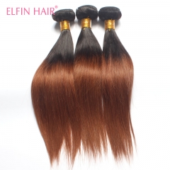 3 Bundles Brazilian Ombre Hair #1B-#30 Color Brazilian Straight Ombre Color Hair Weave