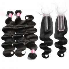 12A【3PCS+2x6 Kim K Closure】Peruvian Unprocessed Virgin Hair With 1PC Transparent/HD Lace Closure